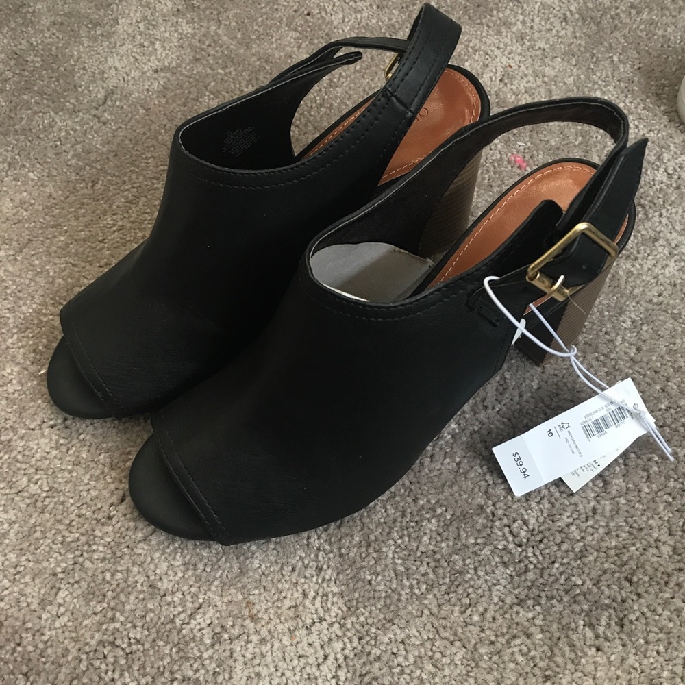 Black Peep Toe Ankle Boots